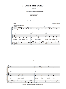 page one of Love The Lord (Piano, Vocal & Guitar Chords)