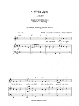 page one of White Light (from Mister Lillibub's Lovely Light Bulbs) (Piano, Vocal & Guitar Chords)