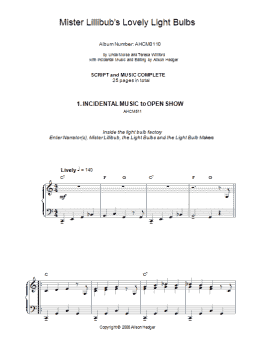page one of Incidental Music (from Mister Lillibub's Lovely Light Bulbs) (Piano Solo)