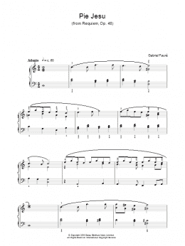 page one of Pie Jesu, Requiem, Op.48 (Piano Solo)