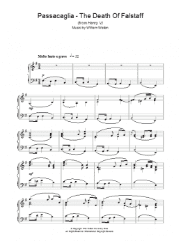 page one of Passacaglia - The Death Of Falstaff (from Henry V) (Piano Solo)