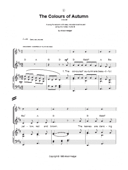 page one of The Colours Of Autumn (Piano, Vocal & Guitar Chords)