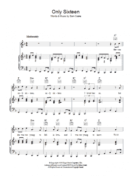 page one of Only Sixteen (Piano, Vocal & Guitar Chords)