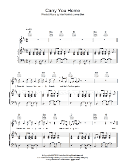 page one of Carry You Home (Piano, Vocal & Guitar Chords)
