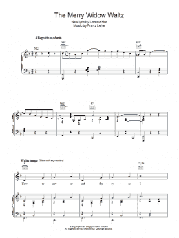 page one of The Merry Widow Waltz (Piano, Vocal & Guitar Chords)