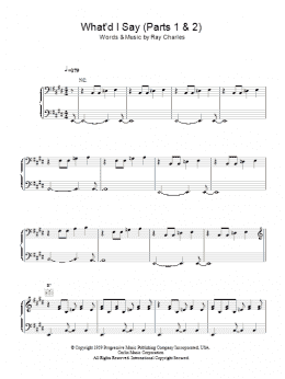 page one of What'd I Say (Piano, Vocal & Guitar Chords)
