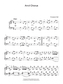 page one of Anvil Chorus (from Il Trovatore) (Easy Piano)
