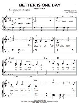 page one of Better Is One Day (Big Note Piano)