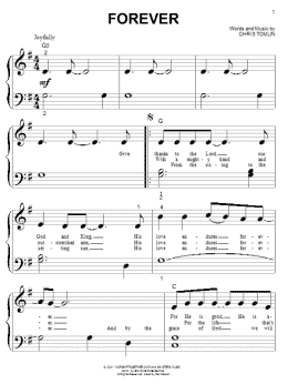 page one of Forever (Big Note Piano)