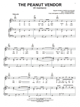 page one of The Peanut Vendor (El Manisero) (Piano, Vocal & Guitar Chords (Right-Hand Melody))
