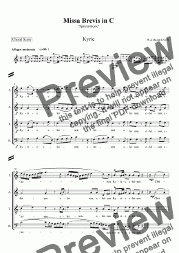 page one of Mozart Missa Brevis in C (K220) Sparrow Mass-Download SATB Choral Sheet Music