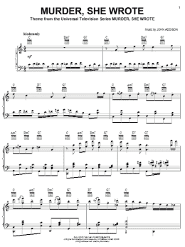page one of Murder, She Wrote (Piano Solo)