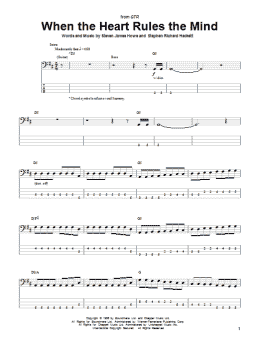 page one of When The Heart Rules The Mind (Bass Guitar Tab)