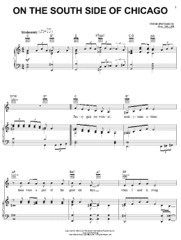 page one of On The South Side Of Chicago (Piano, Vocal & Guitar Chords (Right-Hand Melody))