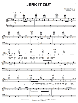 page one of Jerk It Out (Piano, Vocal & Guitar Chords (Right-Hand Melody))