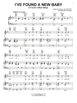 page one of I've Found A New Baby (I Found A New Baby) (Piano, Vocal & Guitar Chords (Right-Hand Melody))