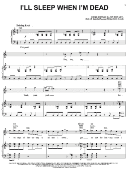 page one of I'll Sleep When I'm Dead (Piano, Vocal & Guitar Chords (Right-Hand Melody))