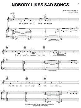 page one of Nobody Likes Sad Songs (Piano, Vocal & Guitar Chords (Right-Hand Melody))