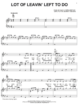 page one of Lot Of Leavin' Left To Do (Piano, Vocal & Guitar Chords (Right-Hand Melody))