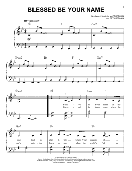 page one of Blessed Be Your Name (Easy Piano)