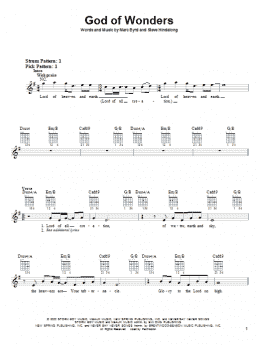 page one of God Of Wonders (Easy Guitar)