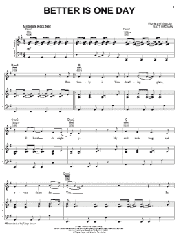 page one of Better Is One Day (Piano, Vocal & Guitar Chords (Right-Hand Melody))