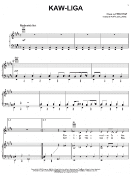 page one of Kaw-Liga (Piano, Vocal & Guitar Chords (Right-Hand Melody))