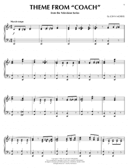 page one of Theme From "Coach" (Piano Solo)