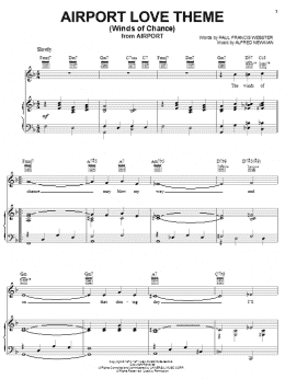 page one of Airport Love Theme (Winds Of Chance) (Piano, Vocal & Guitar Chords (Right-Hand Melody))