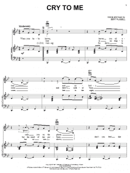 page one of Cry To Me (Piano, Vocal & Guitar Chords (Right-Hand Melody))