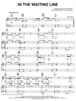 page one of In The Waiting Line (Piano, Vocal & Guitar Chords (Right-Hand Melody))