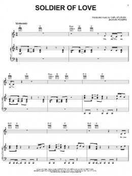 page one of Soldier Of Love (Piano, Vocal & Guitar Chords (Right-Hand Melody))