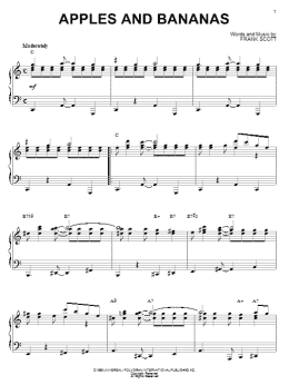 page one of Apples And Bananas (Piano Solo)