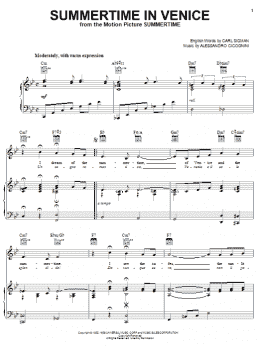 page one of Summertime In Venice (Piano, Vocal & Guitar Chords (Right-Hand Melody))