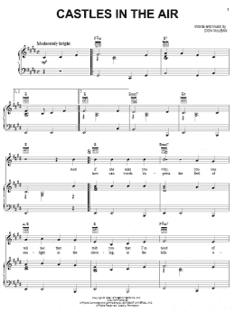 page one of Castles In The Air (Piano, Vocal & Guitar Chords (Right-Hand Melody))