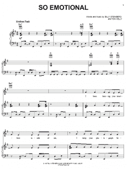 page one of So Emotional (Piano, Vocal & Guitar Chords (Right-Hand Melody))