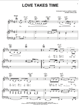 page one of Love Takes Time (Piano, Vocal & Guitar Chords (Right-Hand Melody))