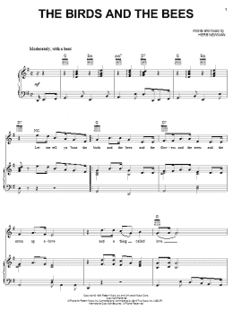 page one of The Birds And The Bees (Piano, Vocal & Guitar Chords (Right-Hand Melody))