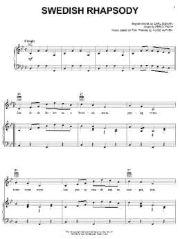 page one of Swedish Rhapsody (Piano, Vocal & Guitar Chords (Right-Hand Melody))