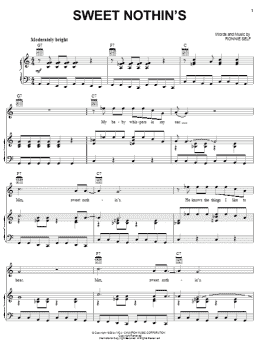 page one of Sweet Nothin's (Piano, Vocal & Guitar Chords (Right-Hand Melody))