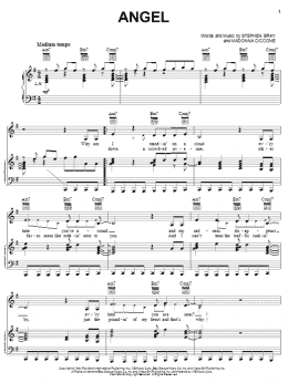 page one of Angel (Piano, Vocal & Guitar Chords (Right-Hand Melody))