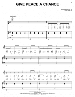 page one of Give Peace A Chance (Piano, Vocal & Guitar Chords (Right-Hand Melody))