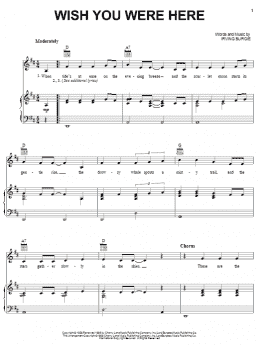 page one of Wish You Were Here (Piano, Vocal & Guitar Chords (Right-Hand Melody))