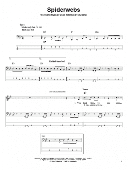 page one of Spiderwebs (Bass Guitar Tab)