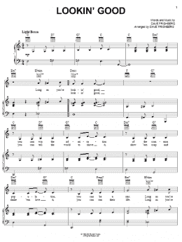 page one of Lookin' Good (Piano, Vocal & Guitar Chords (Right-Hand Melody))