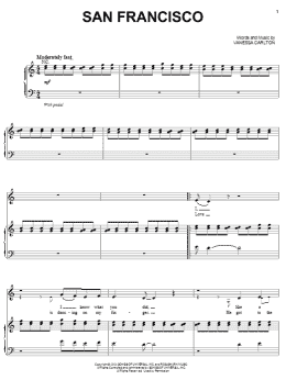 page one of San Francisco (Piano, Vocal & Guitar Chords (Right-Hand Melody))