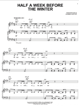 page one of Half A Week Before The Winter (Piano, Vocal & Guitar Chords (Right-Hand Melody))