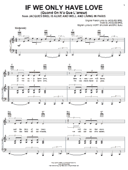 page one of If We Only Have Love (Quand On N'a Que L'amour) (Piano, Vocal & Guitar Chords (Right-Hand Melody))
