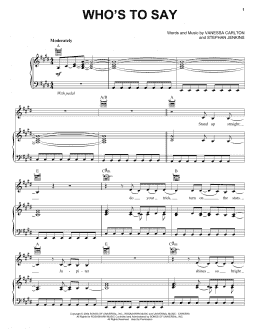 page one of Who's To Say (Piano, Vocal & Guitar Chords (Right-Hand Melody))