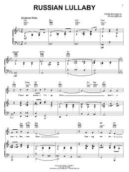 page one of Russian Lullaby (Piano, Vocal & Guitar Chords (Right-Hand Melody))